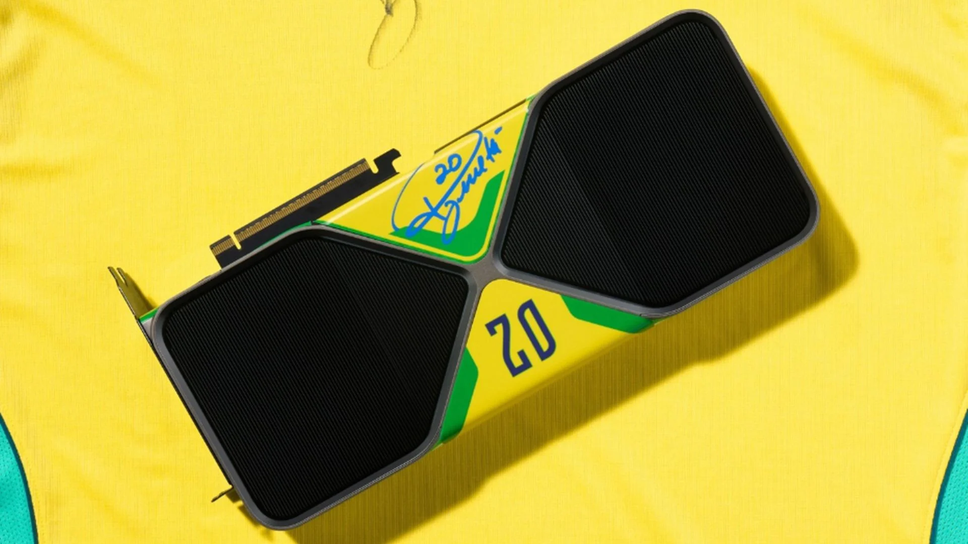 Nvidia envia PC em formato de Maracanã e placa RTX com as cores do Brasil para Lucas Paquetá