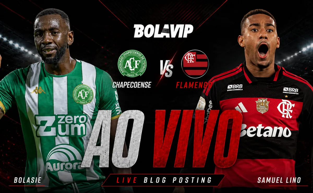 Flamengo lidera a Chapecoense por 2 a 0; segundo tempo em andamento na Arena Condá