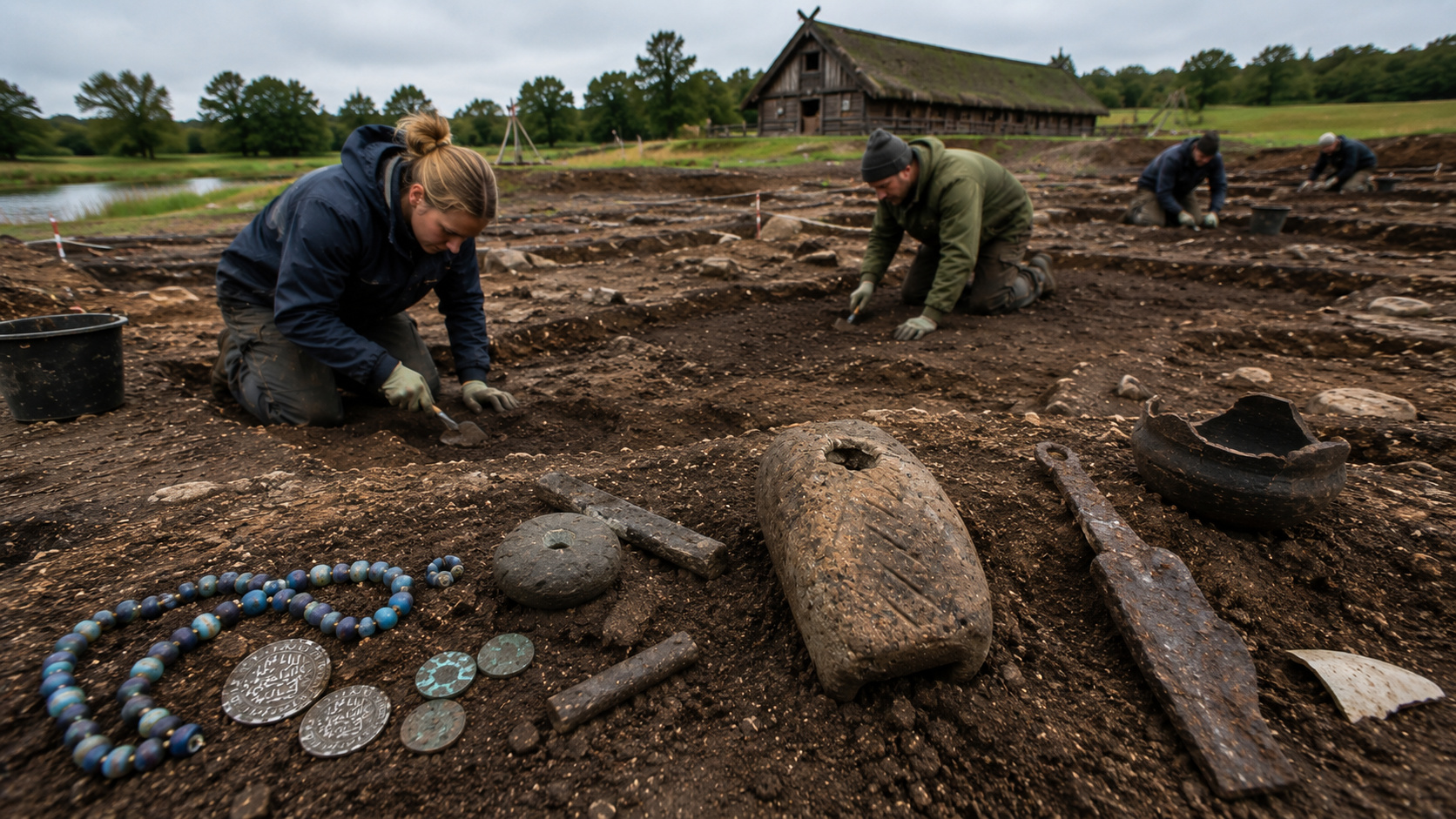 Fábrica têxtil viking de cerca de mil anos é encontrada em Søften, na Dinamarca, com 82 oficinas e indícios de comércio internacional