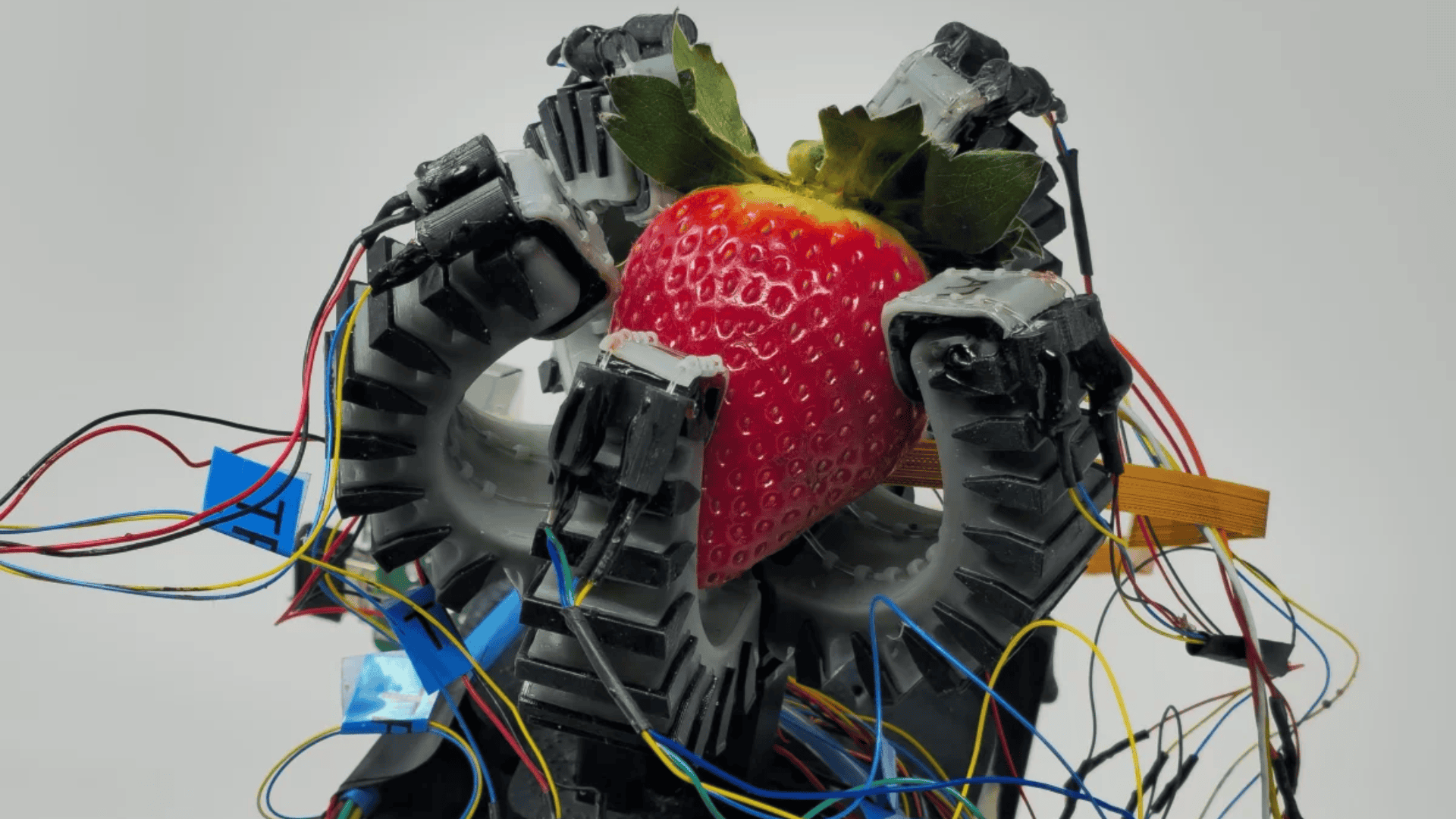 Mão robótica com dedos macios promete colher frutas delicadas sem danificar