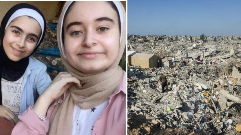 Irmãs palestinas criam blocos reutilizáveis a partir de escombros de Gaza e entram entre as 35 melhores no prêmio ambiental juvenil