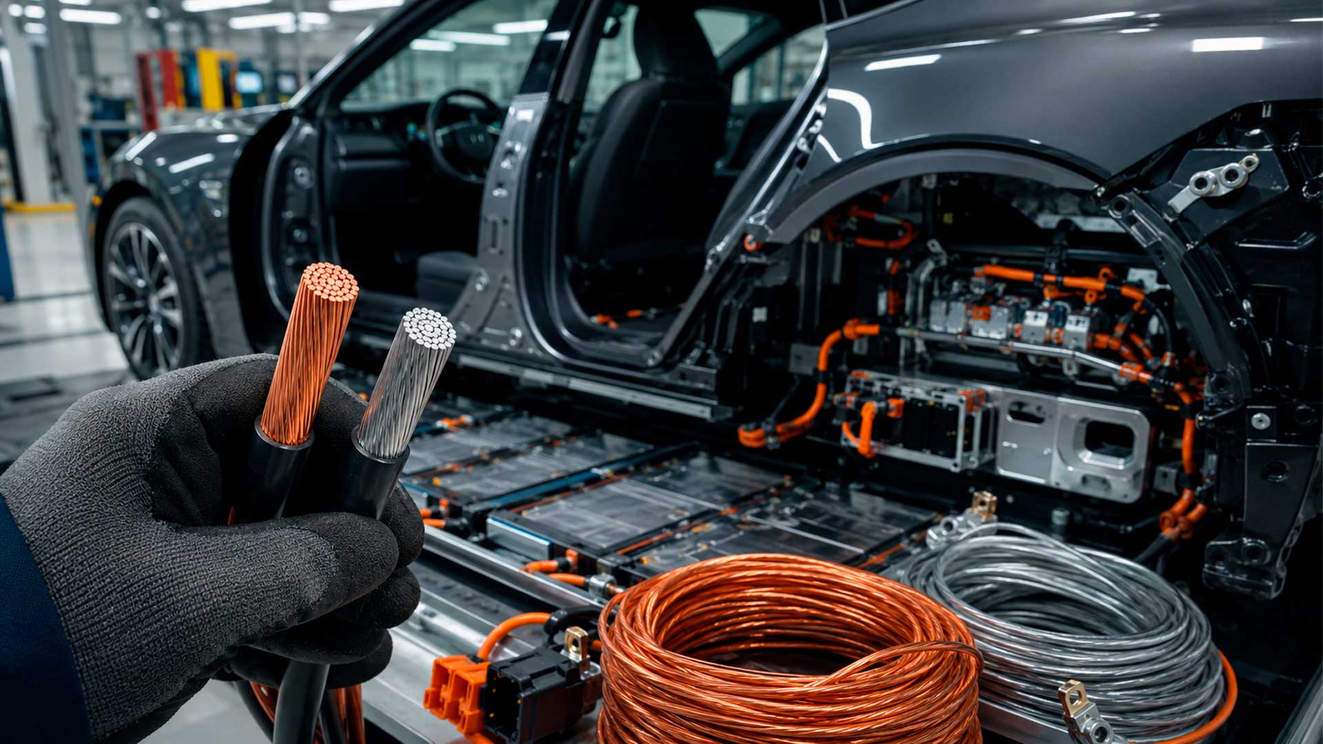 Cobre perde terreno na fiação automotiva; Ferrari, BMW, Tesla e chinesas avançam com cabos de alumínio
