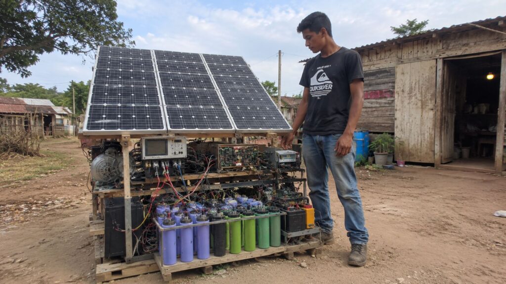 Autodidata de Sidrolândia ilumina casas com placas solares e sucata e testa buggy movido a energia solar