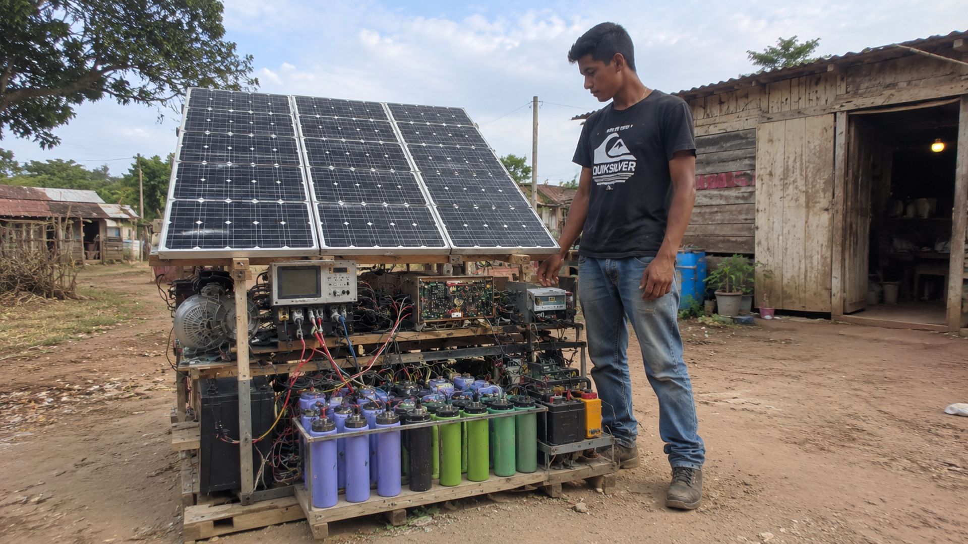 Autodidata de Sidrolândia ilumina casas com placas solares e sucata e testa buggy movido a energia solar