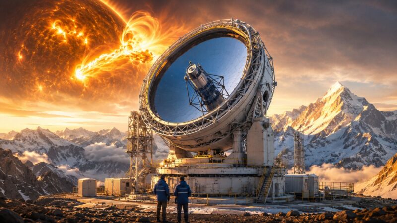 China ergue telescópio solar WeHoST a cerca de 4.700 metros para monitorar erupções que podem afetar tecnologia na Terra