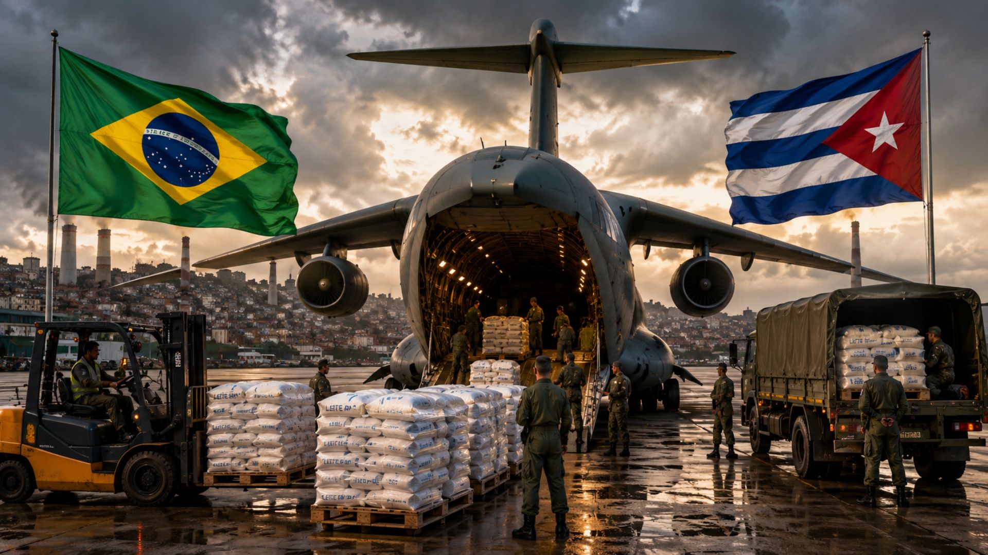 Brasil envia 48 toneladas de leite em pó a Cuba em dois voos da FAB durante crise energética na ilha