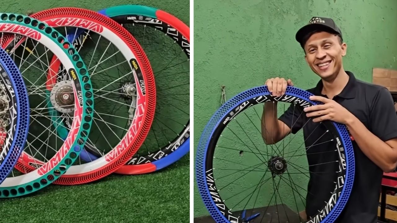 Pneus de bicicleta sem ar são criados por brasileiros via impressão 3D e superam testes práticos