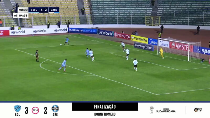 Trave impede gol e salva Grêmio em lance inusitado nos acréscimos