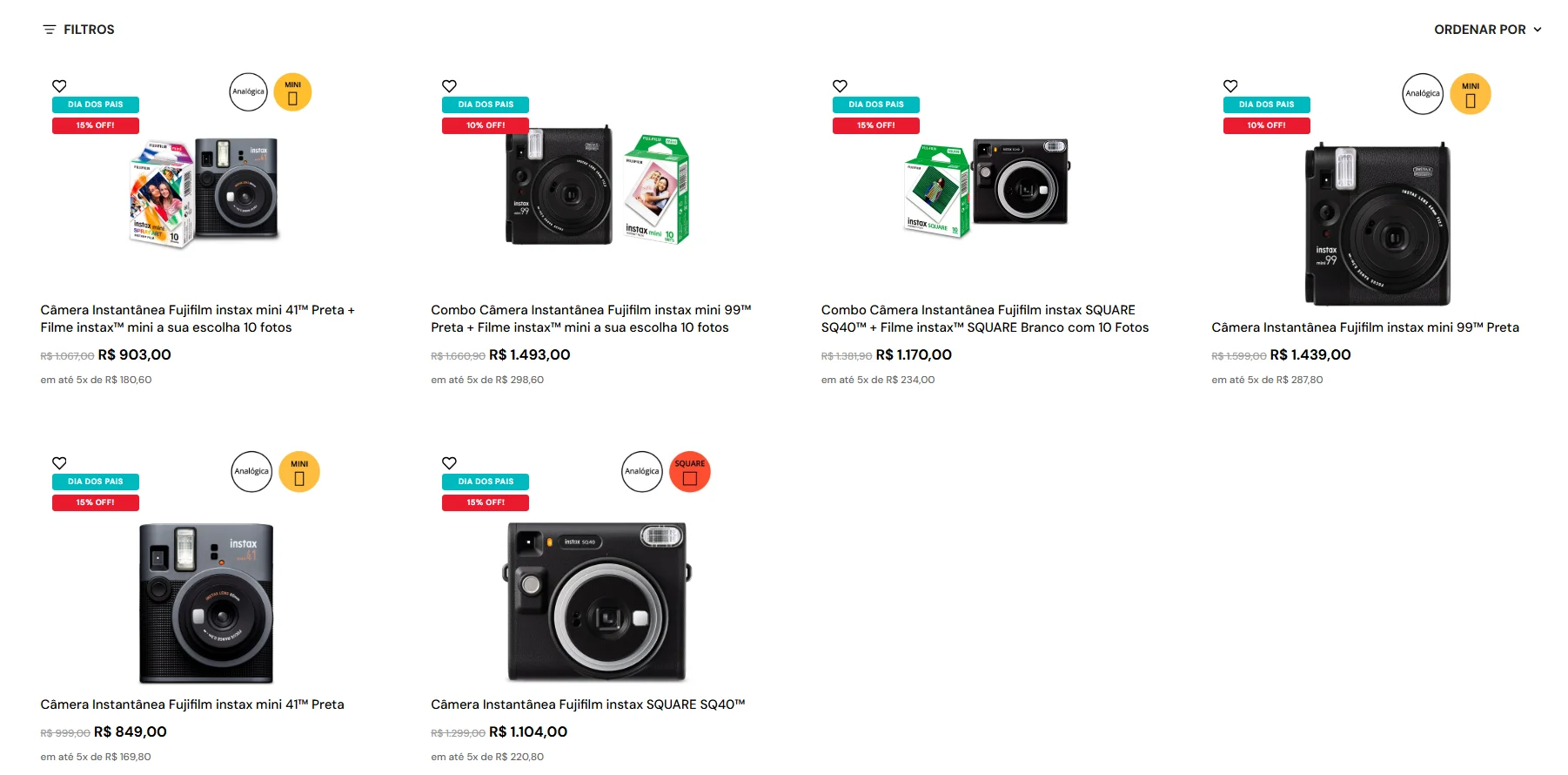 10/08/2026 — Fujifilm reduz preços de câmeras Instax e pacotes de filme para o Dia dos Pais