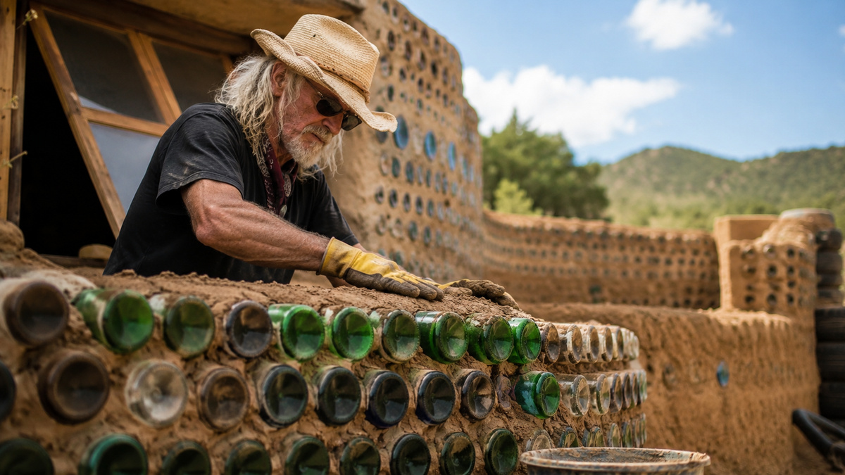 Arquiteto Michael Reynolds transforma resíduos em casas autossuficientes e inspira adaptação das Earthships no Ceará