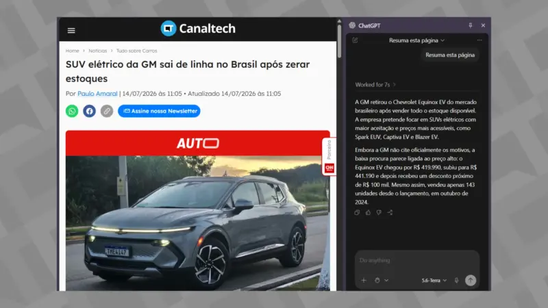 OpenAI traz recurso do navegador Atlas para extensão do ChatGPT no Chrome