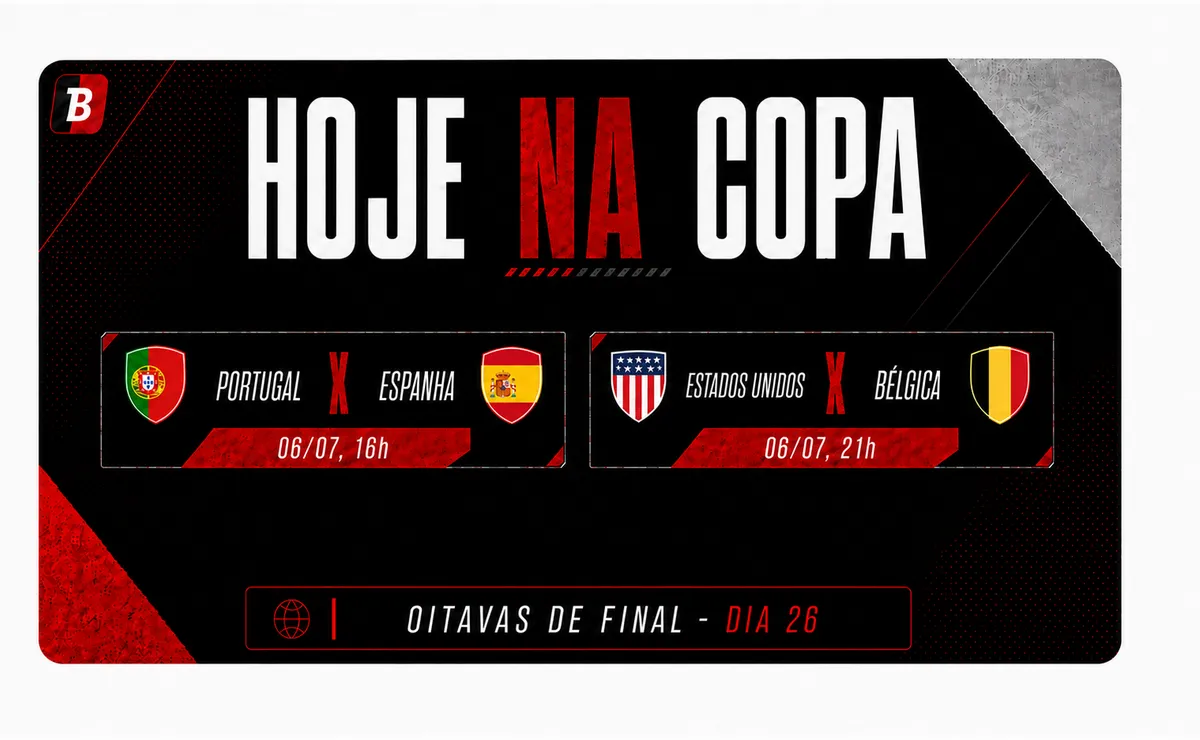 Portugal e Espanha se enfrentam nas oitavas da Copa do Mundo 2026; confira horários e transmissão