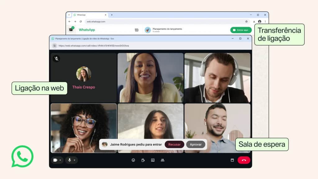 WhatsApp passa a permitir chamadas de voz e vídeo diretamente no navegador