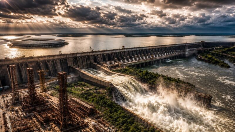 Brasil usou mais de 30 milhões de toneladas de concreto e ferro para erguer Itaipu sobre o rio Paraná