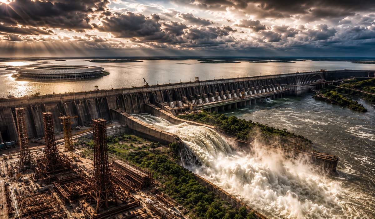 Brasil usou mais de 30 milhões de toneladas de concreto e ferro para erguer Itaipu sobre o rio Paraná
