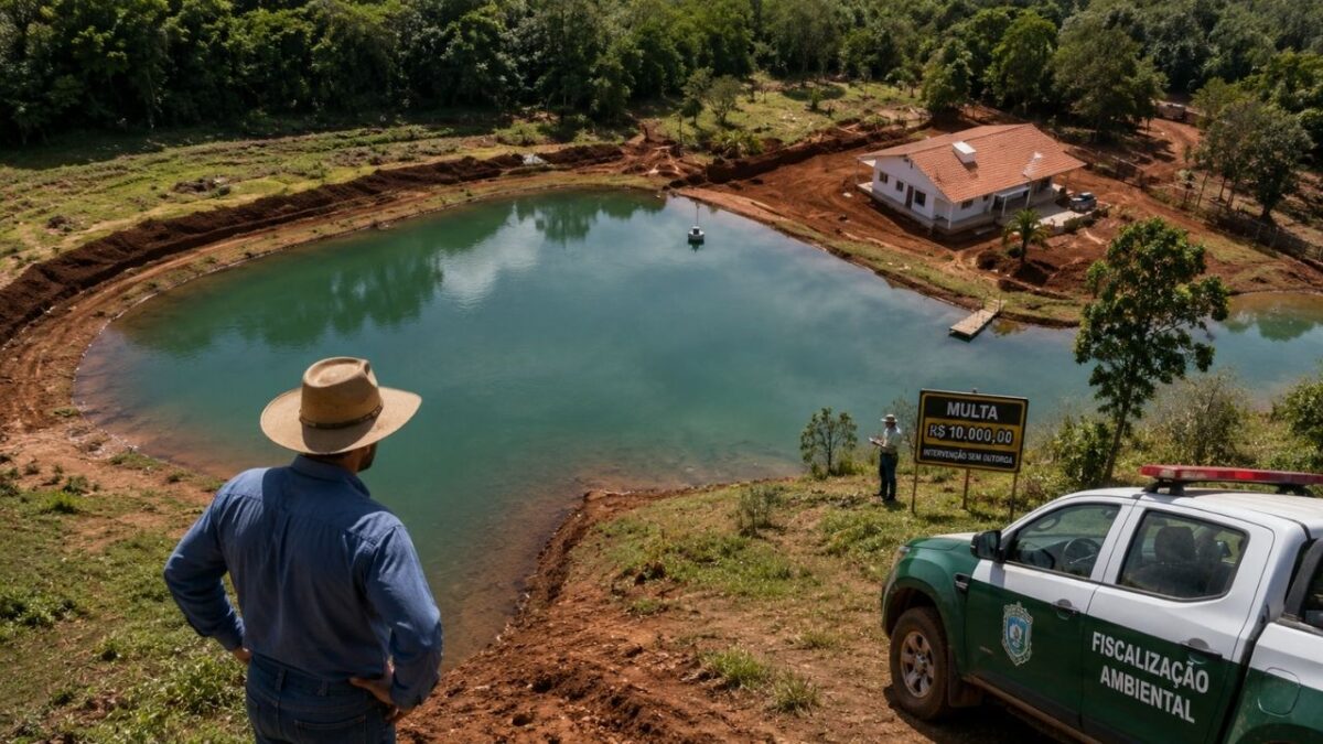 Fazendeiro em Jardim constrói lago com captação direta do Rio da Prata e é multado em R$ 10 mil