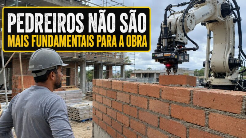 Robô colaborativo detecta erros com laser, reposiciona tijolos e projeta instruções na parede para orientar assentamento