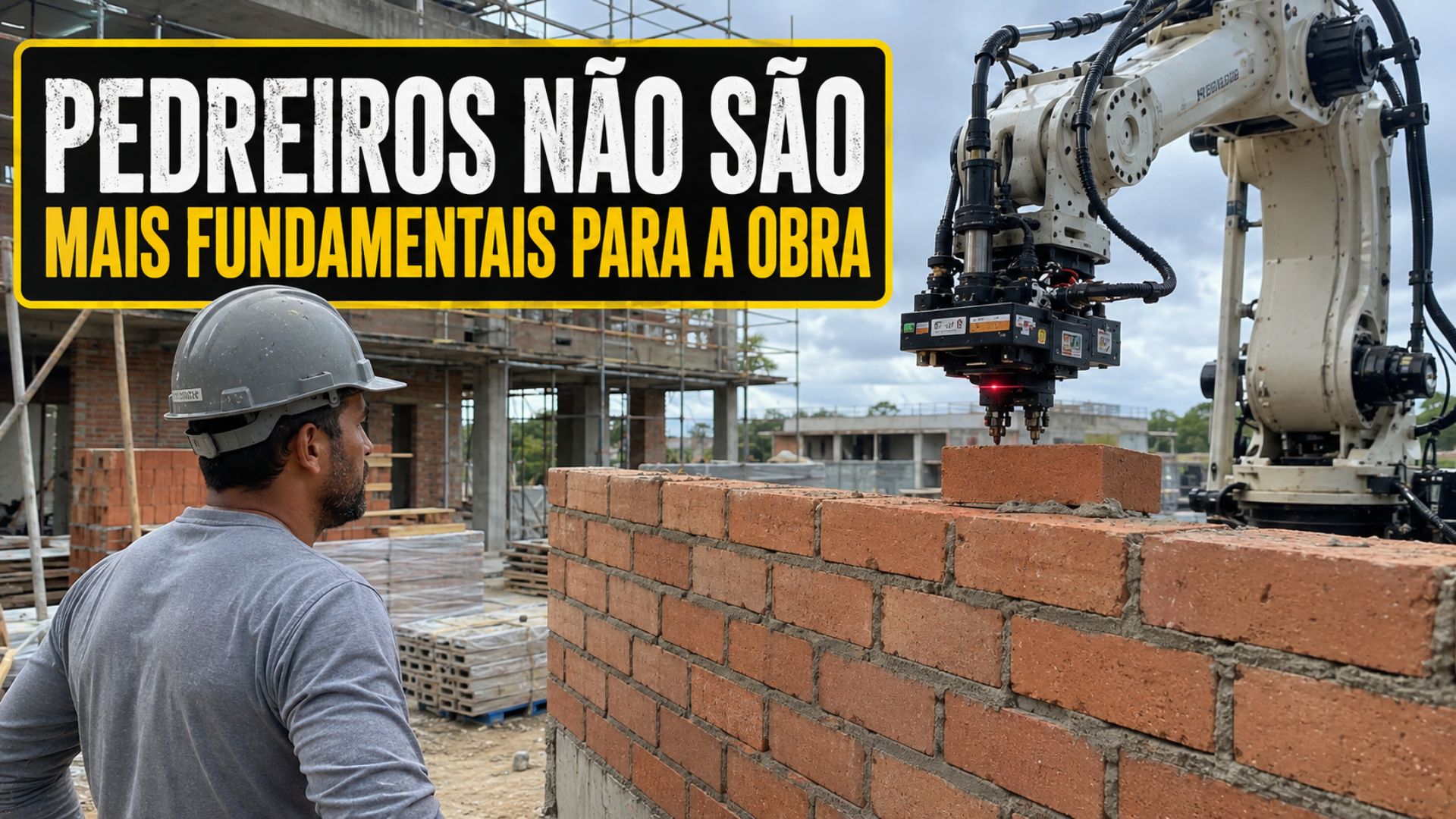 Robô colaborativo detecta erros com laser, reposiciona tijolos e projeta instruções na parede para orientar assentamento