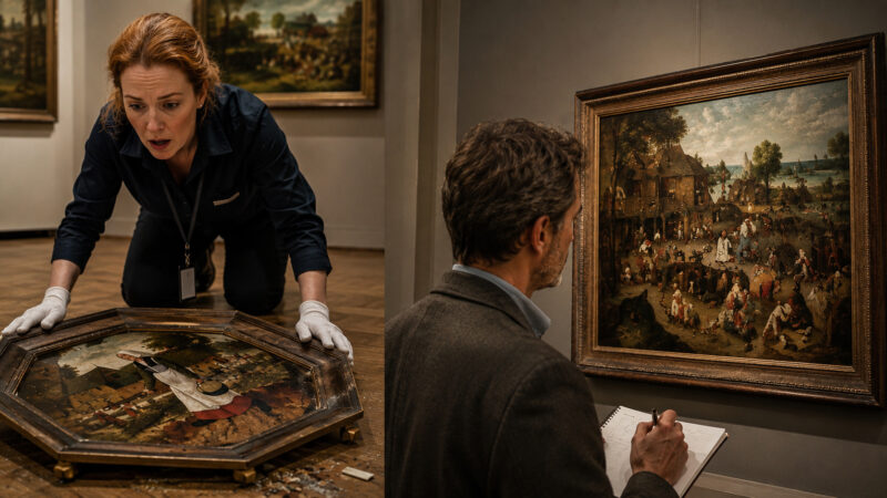 24/04/1974: Funcionária derruba moldura e descobre que obra de Pieter Brueghel havia sido substituída por recorte de revista; original reaparece 50 anos depois