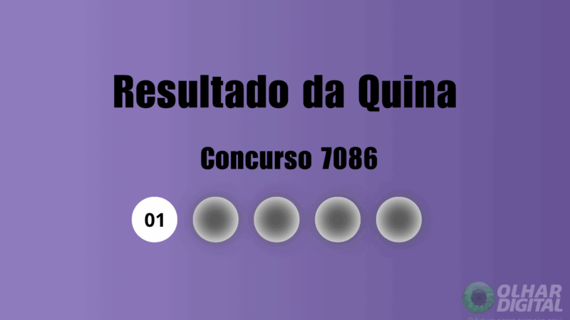Resultado da Quina do concurso 7086 — jogo em 09/08/2026; veja transmissão e informações