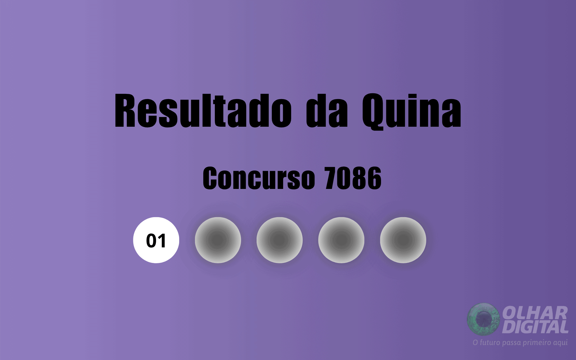 Resultado da Quina do concurso 7086 — jogo em 09/08/2026; veja transmissão e informações